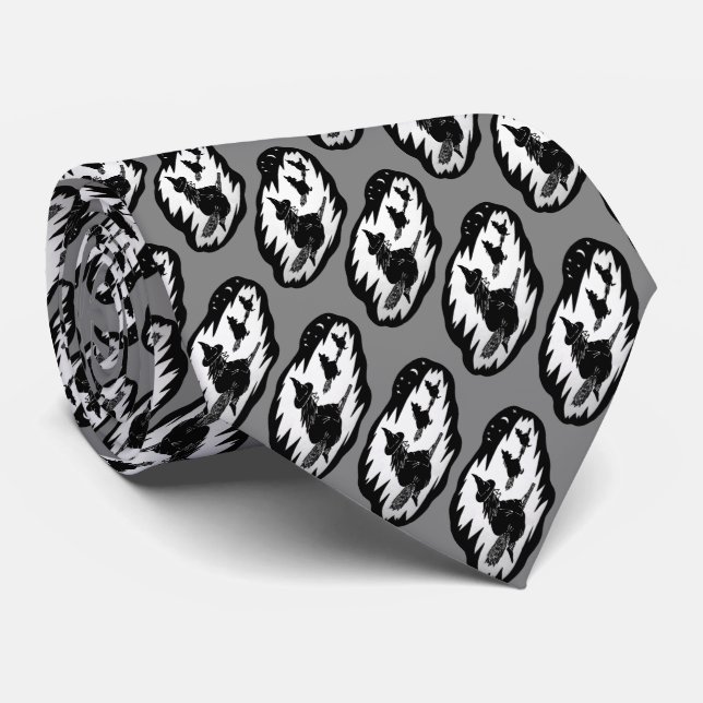 spooky flying witches on broomsticks halloween tie (Rolled)