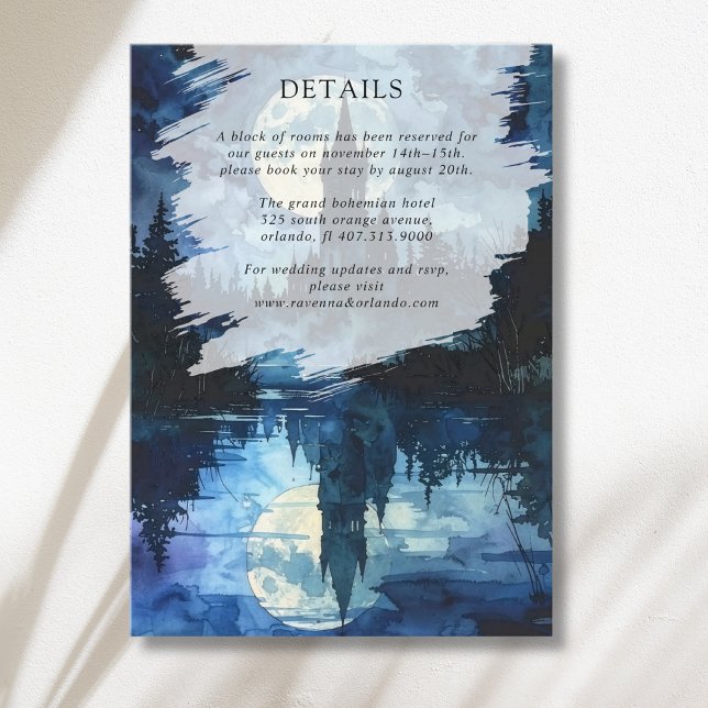 Spooky Forest Castle Moonlake Wedding Details Enclosure Card (Creator Uploaded)