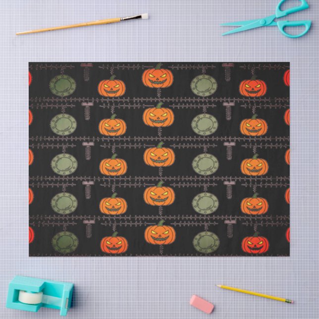 Spooky Frankenstein Monster Halloween Art Tissue Paper (Craft)