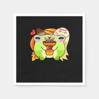 Spooky Frog Pumpkin Spice Latte Season Classic Napkin