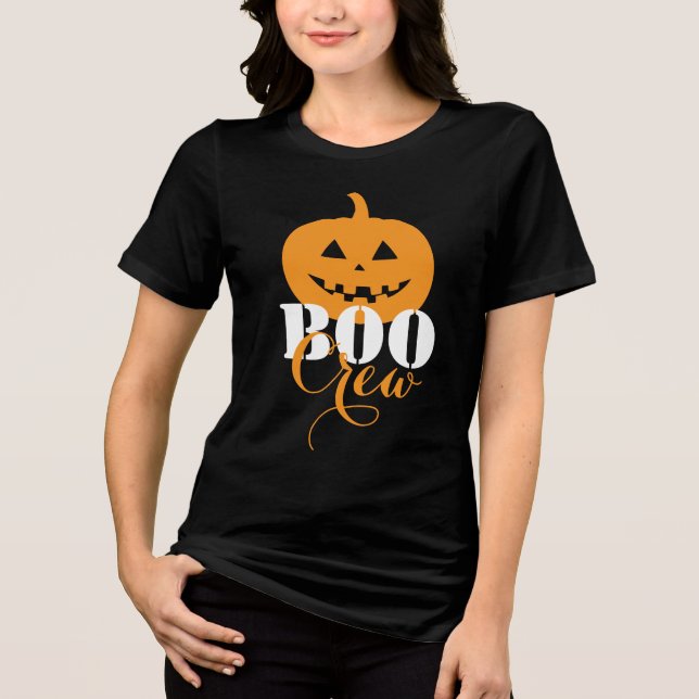 Spooky Fun BOO CREW Tri-Blend Halloween Shirt (Front)