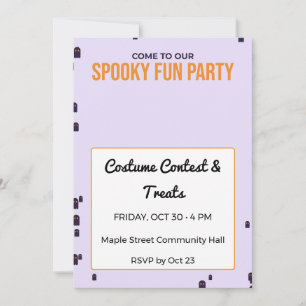 Spooky Fun Ghost Kids Halloween Party Invitation