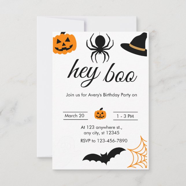 Spooky Fun Halloween Birthday Party  Invitation (Front)