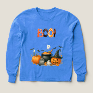 Spooky Fun Halloween BOO Kids Tee with Ghosts