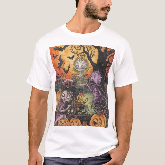 Spooky Fun Halloween Monster Mash T-Shirt. T-Shirt (Front)