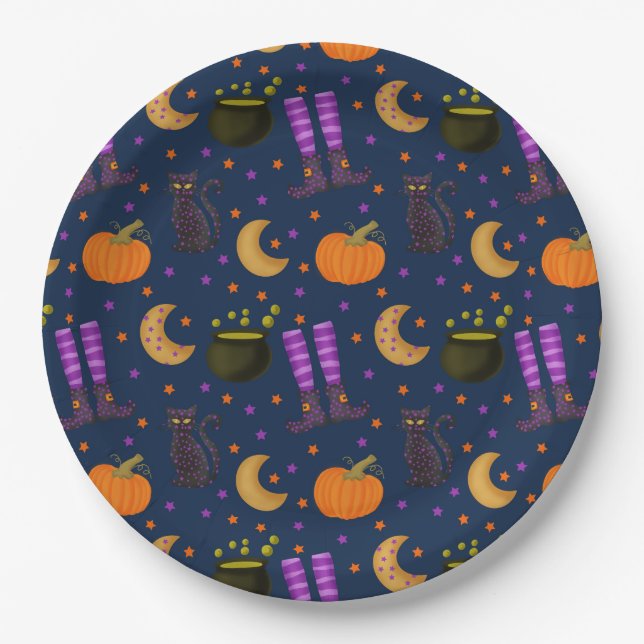 Spooky Fun Halloween  Paper Plate (Front)