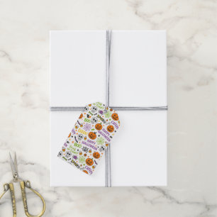 Spooky & Fun Pumpkin - Colourful Halloween Pattern Gift Tags