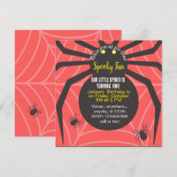 SPOOKY FUN SPIDER BIRTHDAY CUSTOM INVITATION