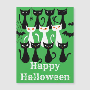 Spooky funny Halloween cats magnetic Card