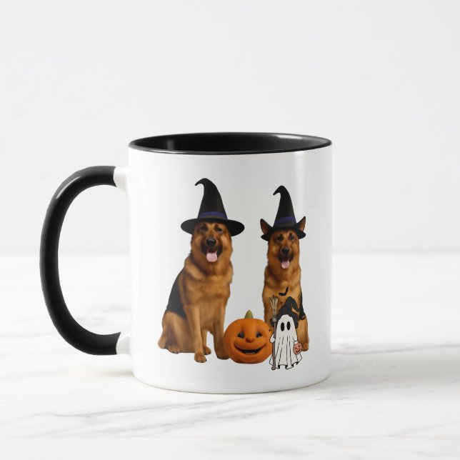Spooky German Shepherd Halloween Mug  (Left)