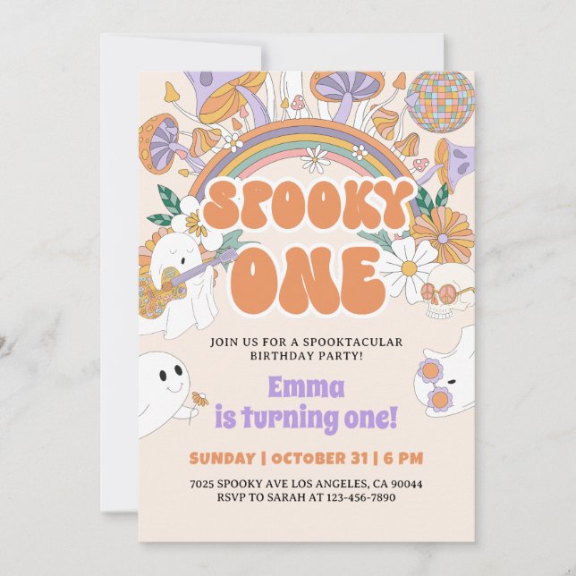 Spooky Ghost 1st Birthday Party Invitation (Front)