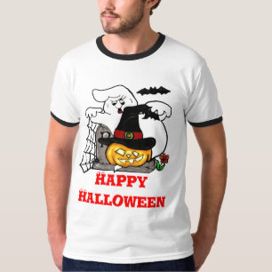 Spooky ghost and pumpkin design T-Shirt