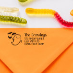 Spooky Ghost & Bats Halloween Return Address Self-inking Stamp<br><div class="desc">Cute and spooky Halloween themed return address rubber stamp with your name in a spooky font next to a cute ghost and three bats.</div>