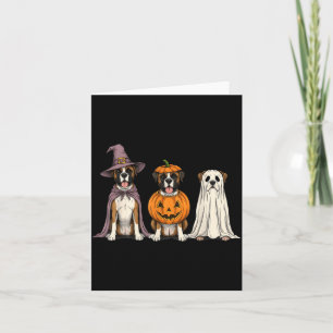 Spooky Ghost Boxer Dog Lover Pumpkin Halloween Card
