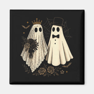 Spooky Ghost Bride and Groom Halloween Wedding Magnet