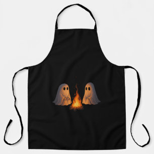 Spooky Ghost Campfire Night Forest Art - Halloween Apron