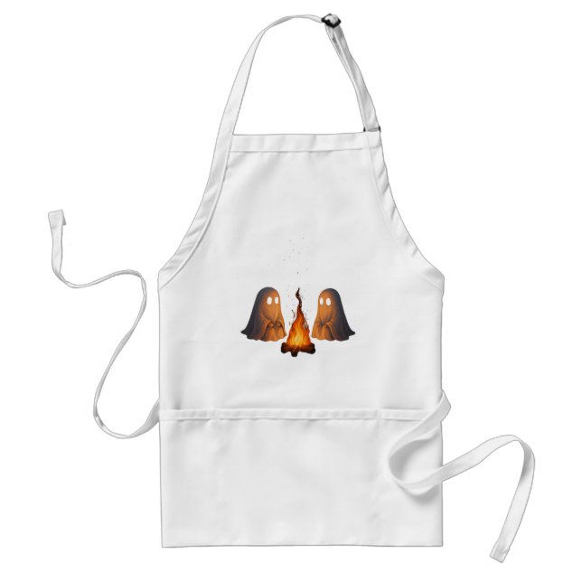 Spooky Ghost Campfire Night Forest Art - Halloween Standard Apron (Front)