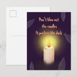Spooky Ghost & Candle Halloween Holiday Postcard