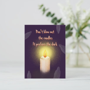 Spooky Ghost & Candle Halloween Holiday Postcard