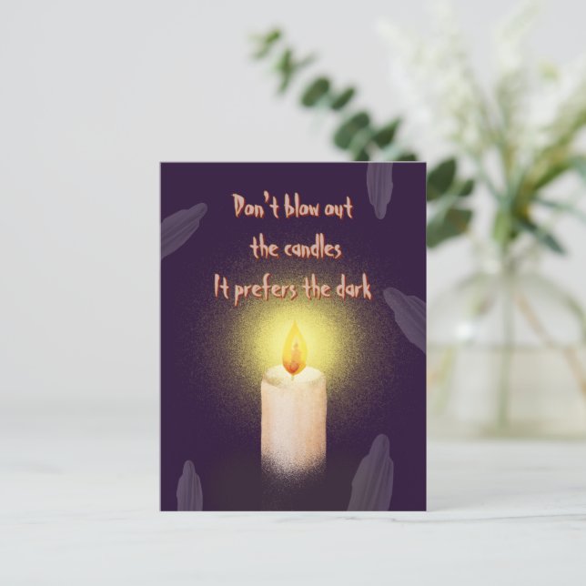 Spooky Ghost & Candle Halloween  Holiday Postcard (Standing Front)