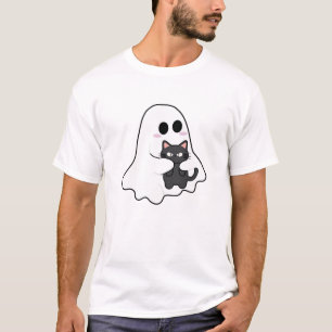 Spooky Ghost Cat Halloween T-Shirt