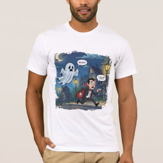 Spooky Ghost chases Vampire Halloween T-Shirt