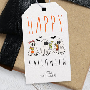 Spooky Ghost Cocktails Cute Adult Happy Halloween Gift Tags