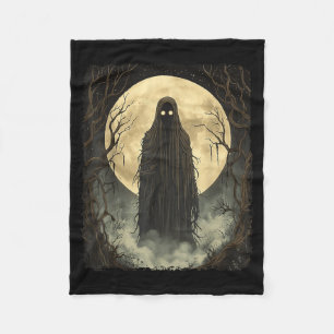 Spooky Ghost Costume Vintage Gothic Halloween Fleece Blanket