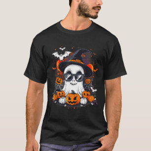 Spooky Ghost Costume Witchcraft Spider Web Pumpkin T-Shirt