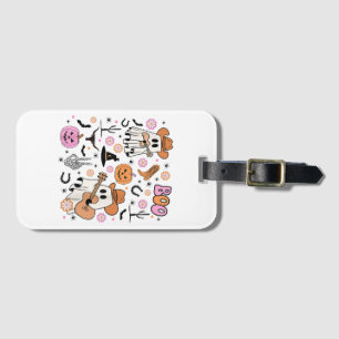 Spooky Ghost Cowboy Cute Halloween Boo Western Ret Luggage Tag