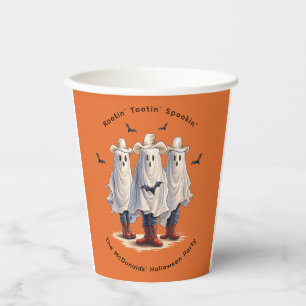 Spooky Ghost Cowboys Personalised Halloween Paper Cups