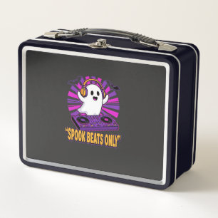 Spooky Ghost DJ Halloween Beats Design_1 Metal Lunch Box