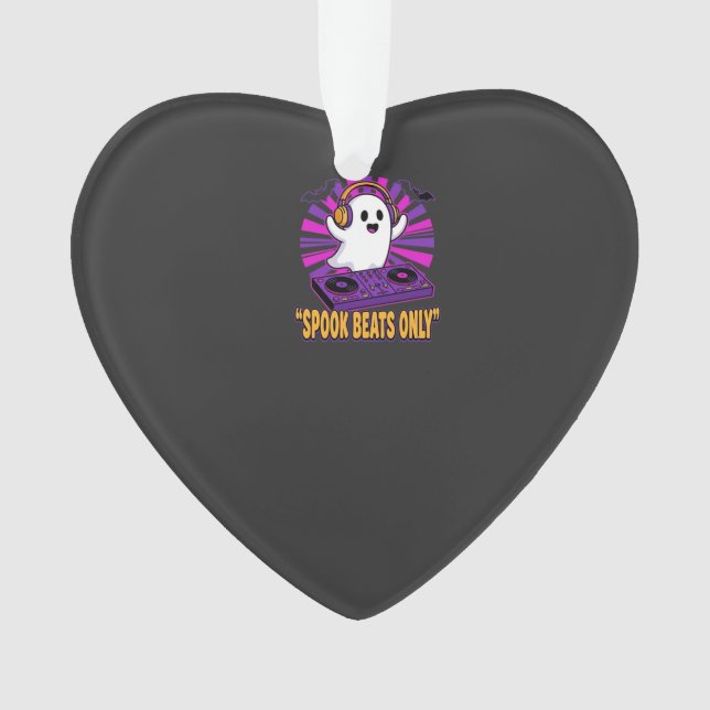 Spooky Ghost DJ Halloween Beats Design_1 Ornament (Front)