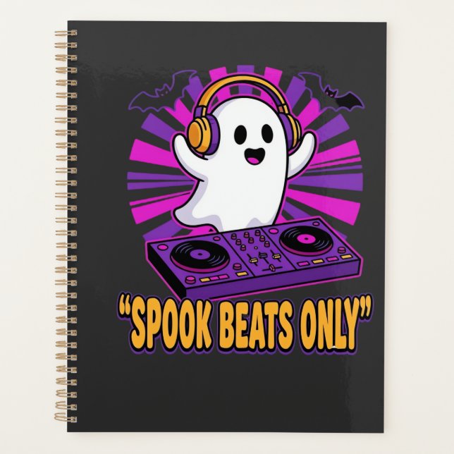 Spooky Ghost DJ Halloween Beats Design_1 Planner (Front)