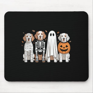 Spooky Ghost English Setter Pumpkin Halloween Dog Mouse Pad