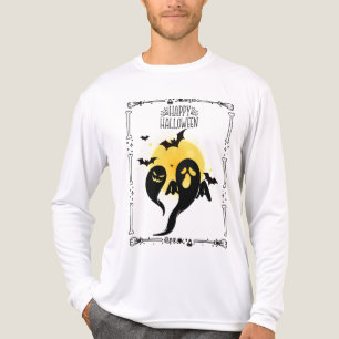 Spooky Ghost Full Moon Bats Halloween Tri-Blend Shirt