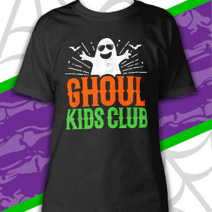 Spooky Ghost Ghoul Kids Club Funny Halloween T-Shirt