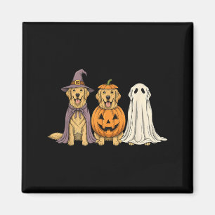 Spooky Ghost Golden Retriever Pumpkin Halloween Magnet