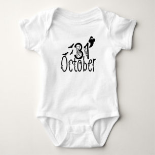 Spooky Ghost Halloween 31 October Baby Bodysuit