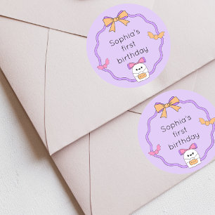 Spooky Ghost Halloween Birthday Classic Round Sticker