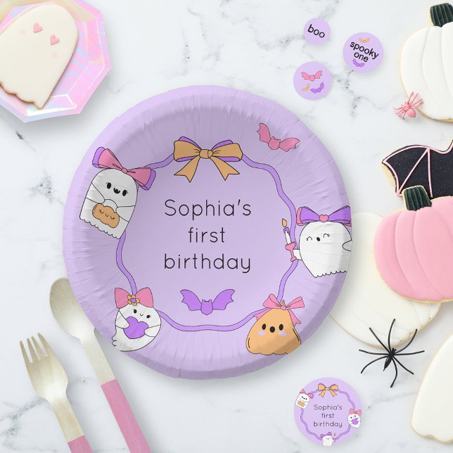 Spooky Ghost Halloween Birthday Paper Plate (Creator Uploaded)