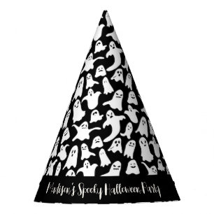 Spooky ghost halloween black Party Hat