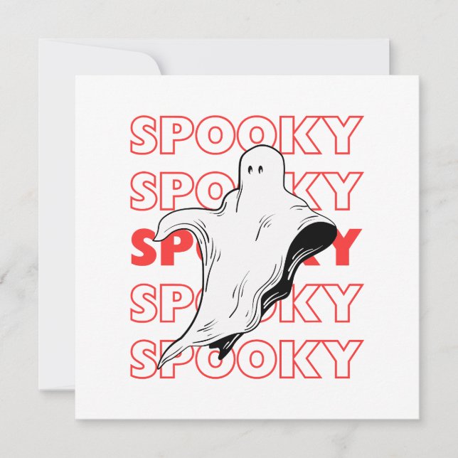 Spooky Ghost Halloween Card (Front)