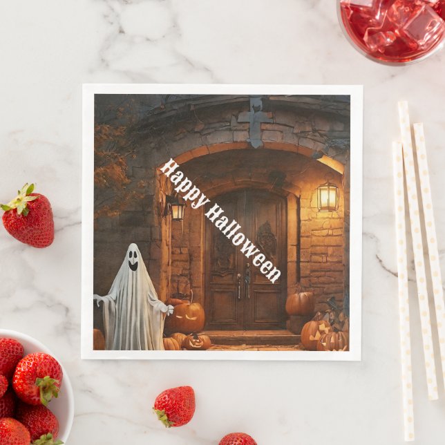 Spooky Ghost Halloween Collection Napkin (Insitu)