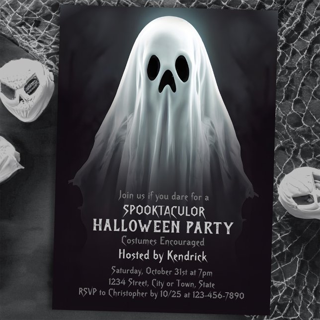 Spooky Ghost Halloween Costume Party Invitation (Creator Uploaded)