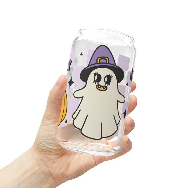Spooky Ghost Halloween Mug, Fall Halloween Gift Can Glass (Creator Uploaded)