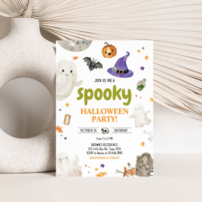 Spooky Ghost Halloween Party  Invitation (Ghost Spooky Halloween Party Invitation)