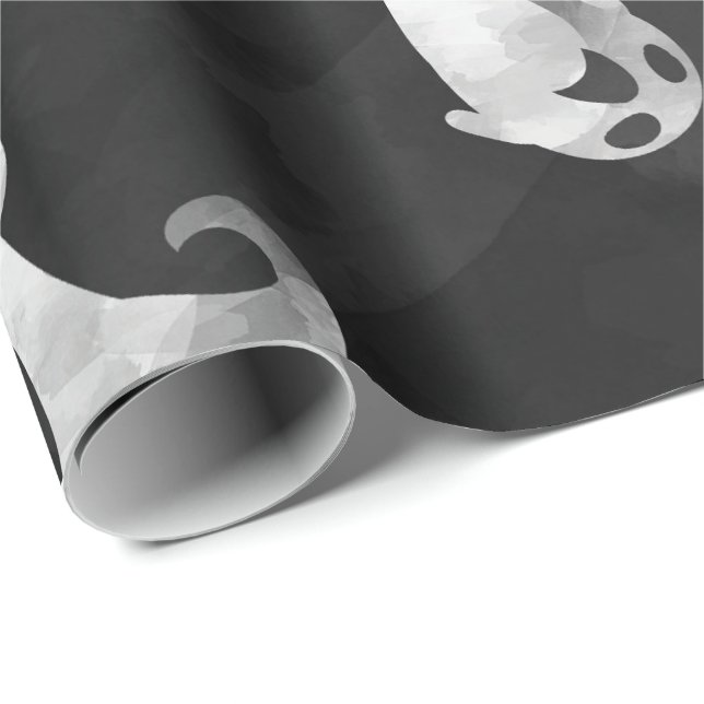 Spooky Ghost Halloween Party Wrapping Paper (Roll Corner)