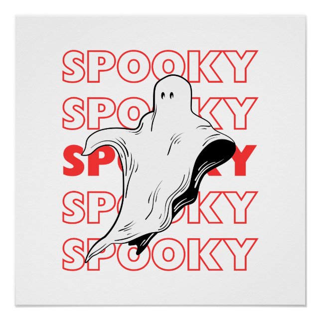 Spooky Ghost Halloween Poster (Front)