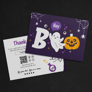 Spooky Ghost Halloween Small Business Thank You Card